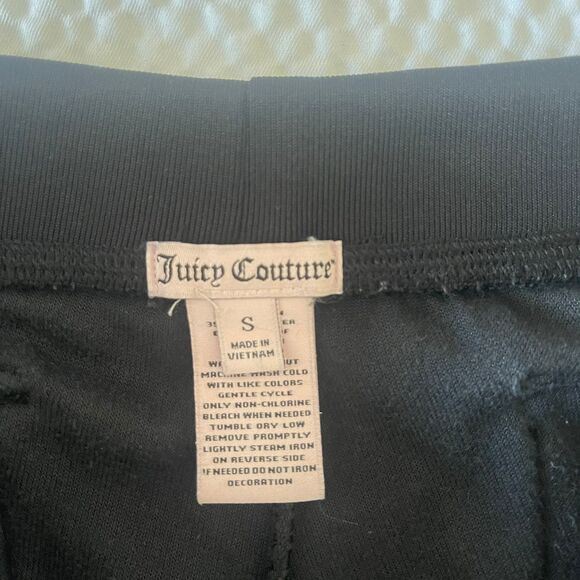 Juicy Couture Women's Y2K Black High-Waist Velour Velvet Jogger Pants Size S - Picture 10 of 11